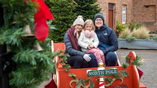 Visitors enjoying Christmas at Clumber